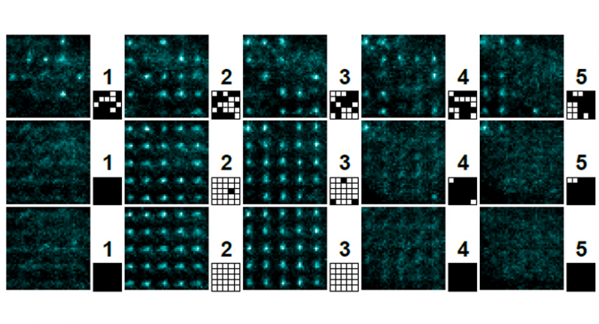 Reducing entropy in a randomly half-filled 5x5x5 lattice of atoms