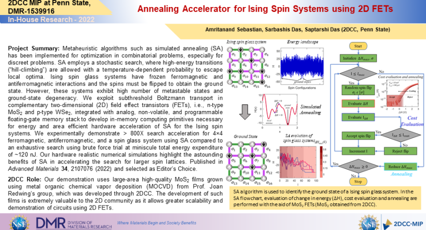 Annealing Accelerator for Ising Spin Systems using 2D FETs