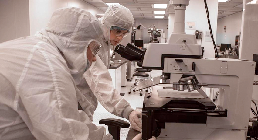Researchers in the nanofab