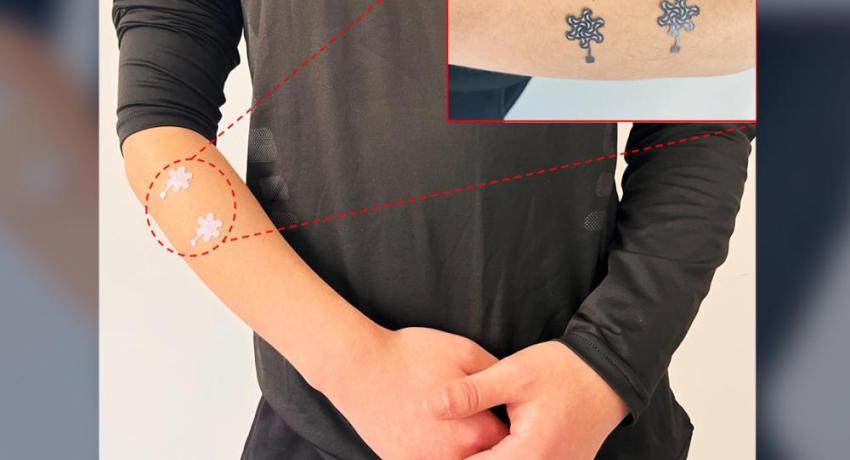 Inage of a sensor attached to a person's arm