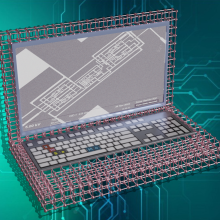 Artist illustration of 2D molecule computer