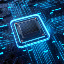Stylized image of a semiconductor chip